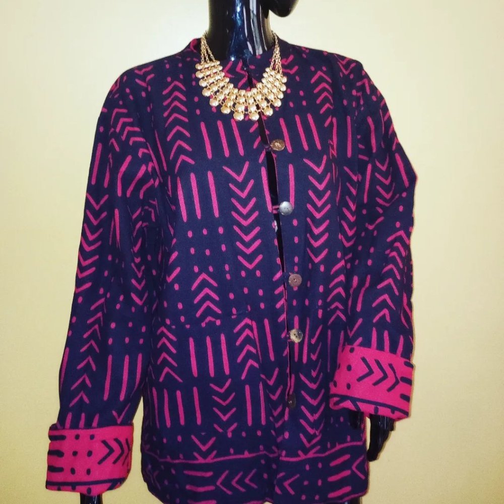 Reversible Mudcloth Print Jacket - image 1